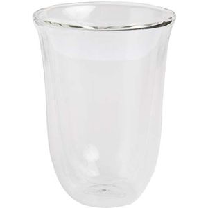 De'Longhi Set van 2 latte macchiato koffieglazen, vaatwasmachinebestendig, dubbele wand van gehard glas, transparant, 220 ml