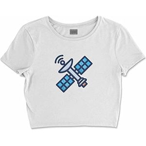 Bona Basics, Basic T-shirt met digitale print voor dames, 100% katoen, wit, casual, maat: S, wit, korte taille, Wit