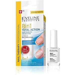 Eveline Cosmetics Nail Therapy Professional 8-in-1 Total Action Concentraat, versterkt en verhardt de nagellak, serum voor nagels, 12 ml, groeiactivator, herstellende behandeling voor de nagels