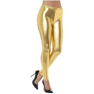 Smiffys jaren 80 disco leggings metallic goud