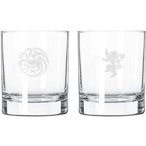 Game of Thrones Whiskyglazen, gegraveerd in geschenkdoos, 2 stuks