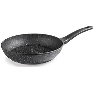 LACOR 26828 Java-pan van gesmeed aluminium, 100% PFOA-vrij, anti-aanbaklaag, steendeeltjes, bodem Full Induction, Ø 28 x 5,5 cm, zwart