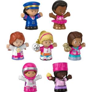 Fisher-Price Barbie, Little People minifiguren, 7 Barbie-figuren, poppenhuis, activiteiten- en ontwikkelingsspeelgoed, van 18 maanden tot 5 jaar, HCF58