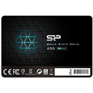 Silicon Power SSD 256GB 3D NAND A55 SLC Cache Performance Boost 2.5"" SATA III 7mm (0.28"") interne Solid State Drive