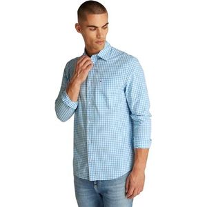 Tommy Jeans Tjm Dm0dm21115 popeline geruit overhemd L/S heren, Blauw (Sugarplum Blue)