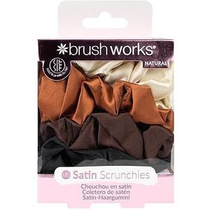 Brushworks Haarelastiekjes van satijn, huidskleur