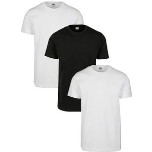 Urban Classics Basic Tee 3-pack heren T-Shirt (3-Pack), wit/wit/zwart., 5XL