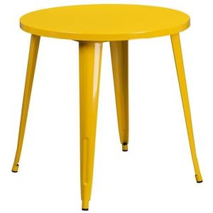 Flash Furniture Ronde tafel van metaal, 76 cm, geel