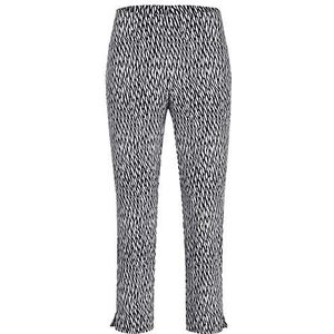 Stehmann - Loli-602, dunne jacquard-broek met split aan de zijnaad, zwart.