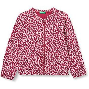 United Colors of Benetton Jas M/L 3KGUG501A Sweatshirt met lange mouwen voor meisjes en meisjes (1 stuk), Paars bloemenpatroon 61 f