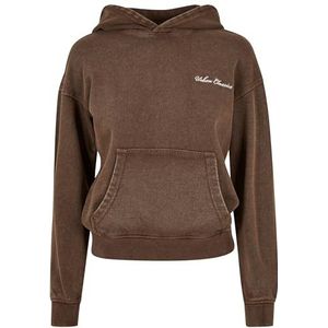 Urban Classics Dames Small Embroidery Terry Hoody Sweatshirt met capuchon voor dames, Bruin