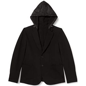 Armani Exchange Verwijderbare hoodie, Single Breasted Blazer voor heren, zwart.