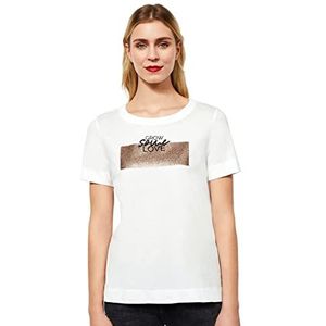Street One Dames T-Shirt, Off-White, Maat 42, gebroken wit