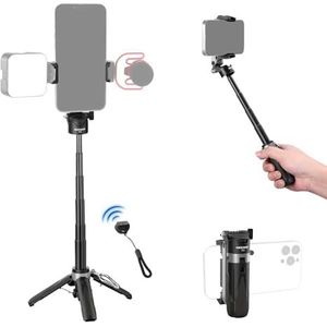 NEEWER Selfiestick met afneembare Bluetooth Remote Trigger Lichtgewicht Opvouwbare iPhone Travel Statief 360° Telefoon Stand Cool Claw voor YouTube/TikTok Vlogs Live