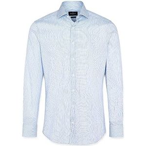 Hackett London Dobby Houndstooth T-shirt voor heren, 8ASwit/blauw