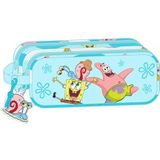 Safta - Dubbel etui Spongebob Stay Positive 21 x 8 x 6 cm, meerkleurig (812291513)