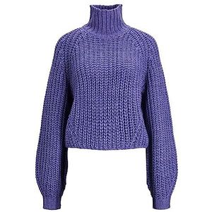 JACK & JONES Dames Jxkelvy Chunky hoge kraag Knit Noos gebreide trui, Twilight Paars