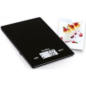TERRAILLON SMART USB-keukenweegschaal, oplaadbaar via USB, auto-on, tarrafunctie en vloeistofomzetting, bereik 5 kg, zwart