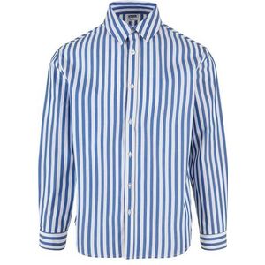 Urban Classics Gestreept zomershirt heren overhemd, Wit/Blauw