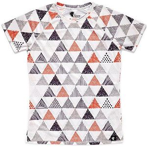 Hoopoe Running Apparel Triangles T-shirt voor volwassenen, uniseks, Wit.