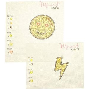 Miniart Crafts Patch Badges-Smiley/Lightning, meerkleurig, Eén maat