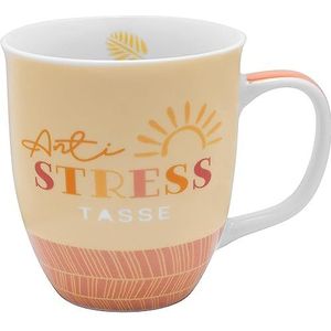 GRUSS & CO Mok met anti-stress motief | porselein 40 cl mok met spreuk | cadeau voor vriendin, ontspanning | 48202