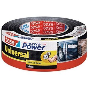 tesa Extra Power Universeel plakband, weerbestendig, zwart, 50 m x 50 mm (zwart)