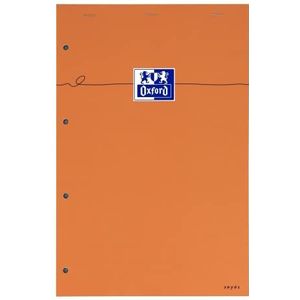 OXFORD 5 stuks notitieblok A4+ (21 x 31,5 cm) geperforeerd grote ruiten Seyes 160 vellen genieten cover kaart oranje