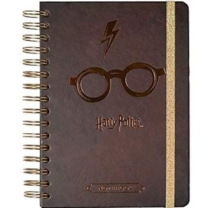 Grupo Erik Bullet Journal Harry Potter-glazen, harde kaft, elastische sluiting, 180 pagina's, hoogwaardig ivoorkleurig papier, geschikt als kalender