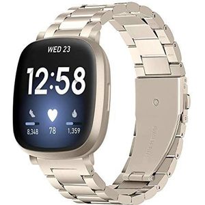 Tencloud Armband compatibel met Fitbit Versa 3 roestvrijstalen damesarmband - Fitbit Sense / Versa 3 smartwatch, Roestvrij staal metaal