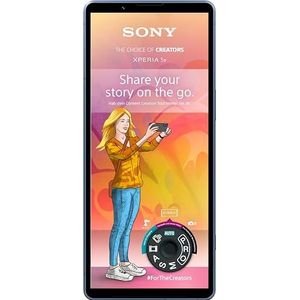 Sony Xperia 5 V (6,1 "", 21:9, HDR OLED 120 Hz, plus de 24 heures d'autonomie, capteur Next Gen & ZEISS, jack 3,5 mm, IP65/68), bleu
