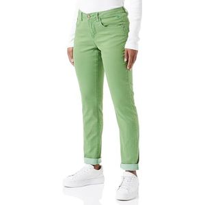 Cream Cream Damesjeans Twill Slim Fit Midrise Waist Regular Waistband Full Length Damesjeans, Flourite Green