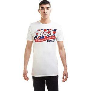 BSA Heren T-shirt, logo vlag, Natuurlijk wit.