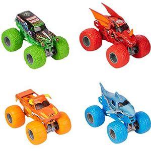 Monster Jam - Verpakking met 4 voertuigen De CAST 1:64-4 authentieke voertuigen Monster Trucks officiële show om te verzamelen, schaal 1:64 - speelgoed voor kinderen vanaf 3 jaar