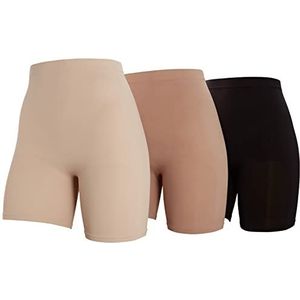 VERO MODA Figuurvormende shorts voor dames, Natuurlijk/pakket: zwart/maanlicht/naturel