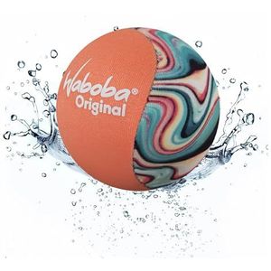 Waboba Originele waterstuiterbal - waterdicht strandspeelgoed, zwembadspellen voor kinderen en volwassenen, outdoorplezier - oranje wervelingen 55 x 55 x 55 mm