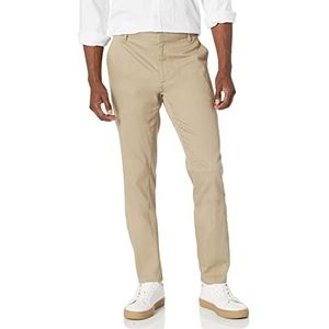 Amazon Essentials Pantalon chino extensible pour homme, coupe ajustée, infroissable, devant plat, brun clair, 86,4 x 76,2 cm (l x L)