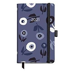 Miquelrius - Kalender 2021 Catalaanse papaver, weekoverzicht, afmetingen 90 x 140 mm, papier 70 g, harde kaft van stof, kleur bloemen blauw