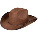 Boland 04097 Cowboyhoed met koord, vilt, voor fans van de serie Wild West, Halloween, themafeest, verkleding, theater, bruin, eenheidsmaat
