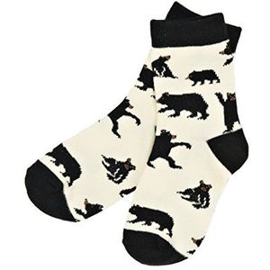 Hatley Kids Crew Socks-Bears on Natural Sokken voor jongens, Off-White (Bears On Natur)