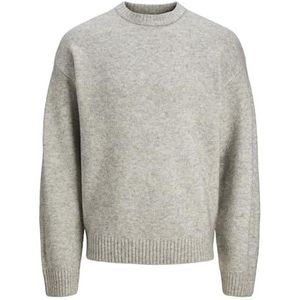 Jack & Jones Jorollie gebreide herentrui met ronde hals, Lichtgrijs chinees