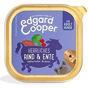 Edgard & Cooper Senior Graanvrij Hondenvoer rundvlees en eend 150 g (11 stuk) met veel vers vlees en voedzame inserts premium voer proteïne