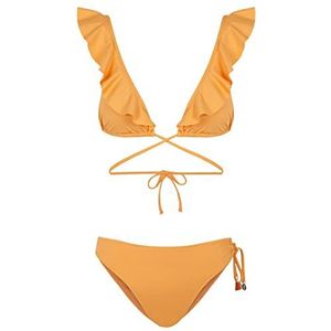 Women'secret Top Bikini Triangulaire Volants Haut Femme, Orange 1, 115B