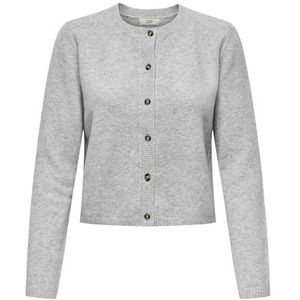 JdY JDYChloe Life Veste légère en tricot fin pour femme avec boutonnière, Gris clair chiné, XL