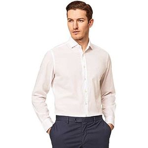 Hackett London Mussola K Teint GMT herenhemd, wit, XL, Wit.