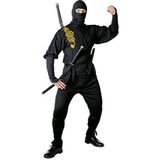 Widmann Generique - Ninja-kostuum zwart goud voor volwassenen, maat L, zwart, heren -> borst 42-44