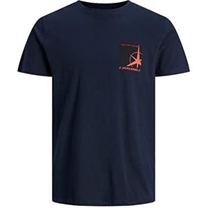 JACK & JONES Jcoconrad Tee S Crew Neck Fst T-shirt heren, Blazer/Print: klein geschaald
