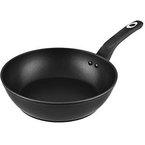 Venga! VG PAN 3010 Braadpan diep, 24 cm diameter, 2,2 l, anti-aanbaklaag, vaatwasmachinebestendig, ergonomische soft-touch handgreep, zwart/zilver