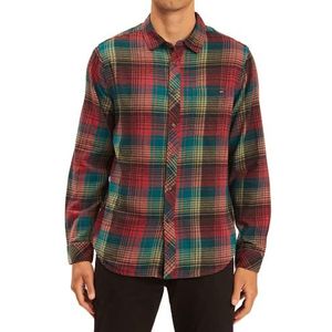 BILLABONG Classic Long Sleeve Flannel Shirt Button-Down Homme, Plaid Oxblood, XL