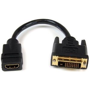 StarTech.com HDDVIFM8IN HDMI naar DVI-D female naar DVI male video-adapterkabel 20,3 cm zwart